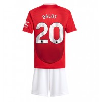 Manchester United Diogo Dalot #20 Heimtrikotsatz Kinder 2024-25 Kurzarm (+ Kurze Hosen)